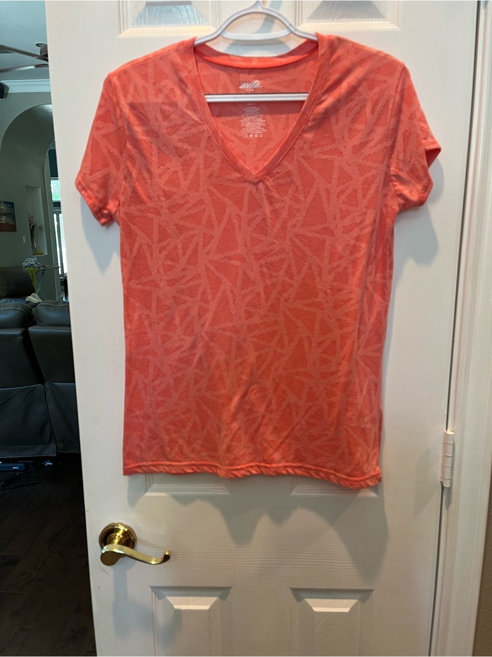 Avia Women's V-Neck Short Sleeve Top - Coral